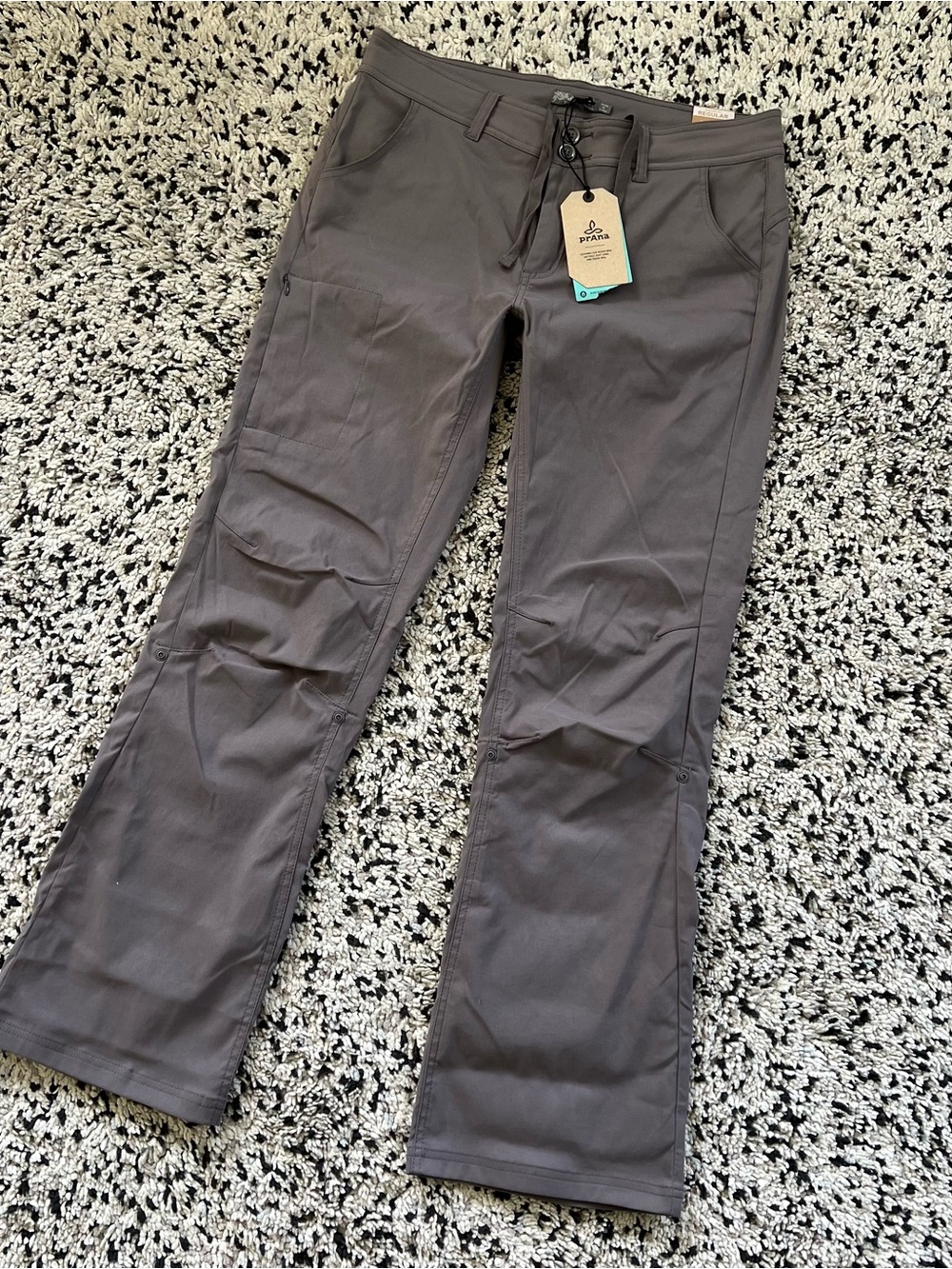 PrAna Halle Pants Grey Moonrock Roll Up Hiking Convertible Women’s 12 New - Picture 4 of 16